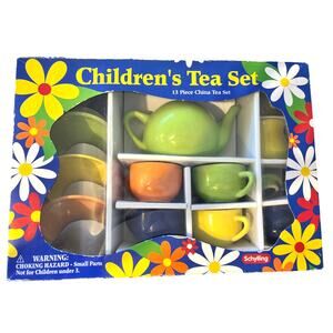 Children’s | 13‑Piece Porcelain Tea Set – Schylling Classic Pretend Play